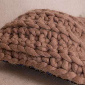 Chunky Pillow with traditional pattern cover